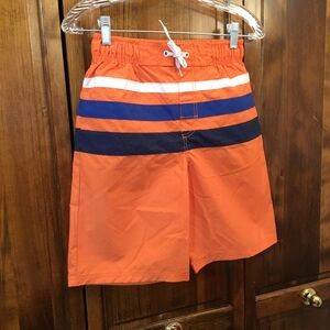 Cherokee Orange and Blue Striped Boys Swim Shorts, size M(8-10), NWOT,